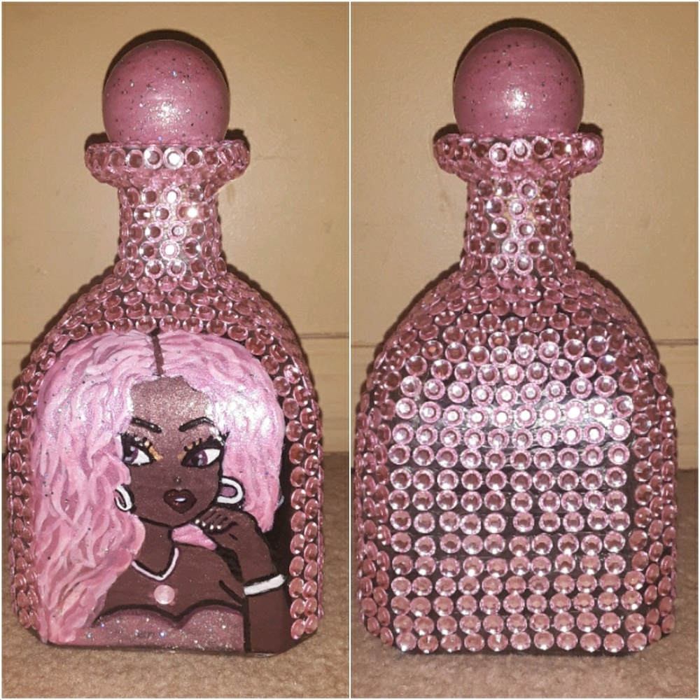 Hand painted gran patron Platinum 375 bottle